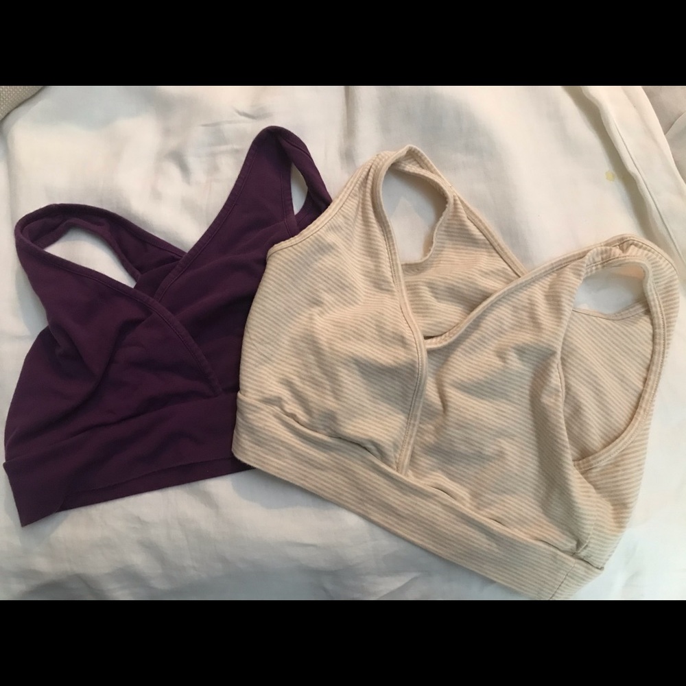 Two organic nursing/sleep bras